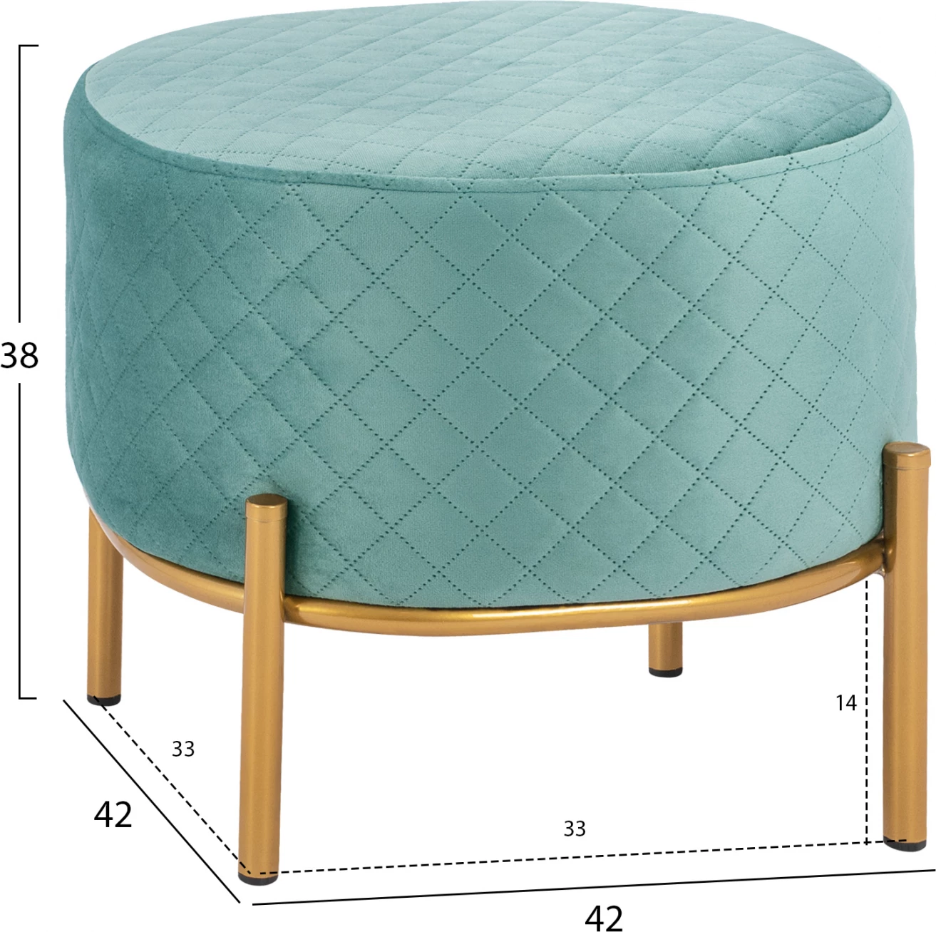 Karrige për bar Sinta FH8638.07 ngjyrë kikiriku me bazë të artë 42x42x38 cm