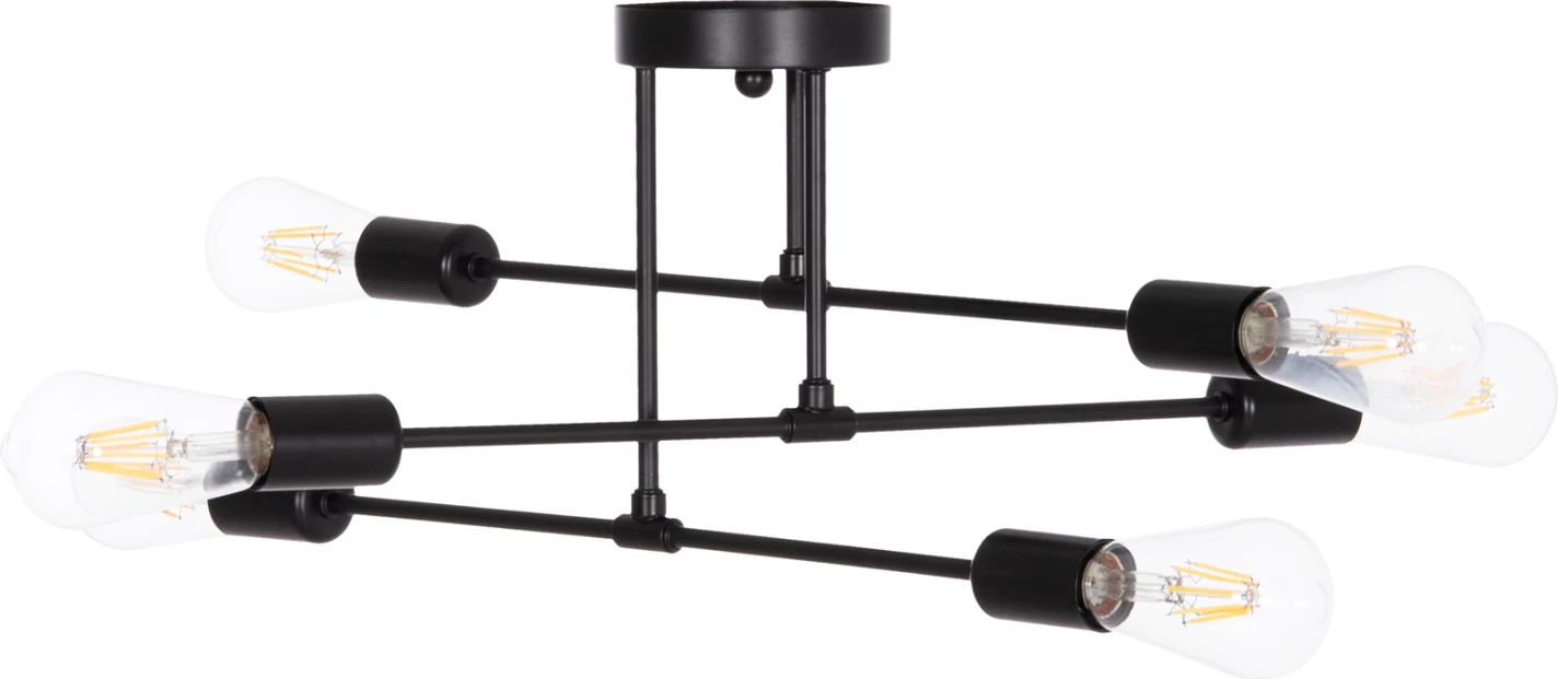 Llambë tavani me shumë drita, metal i zi, LIGHTY FH7427.11, 51x51x23cm