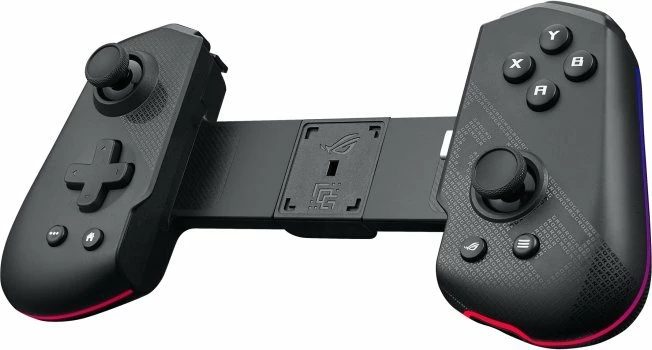 Kontroller gaming Asus ROG Tessen 90GC01D0-BGP000, USB-C për Android, palosshëm, 20 butona, 2 analoge, me ndriçim, me mbajtëse telefoni, e zezë/gri