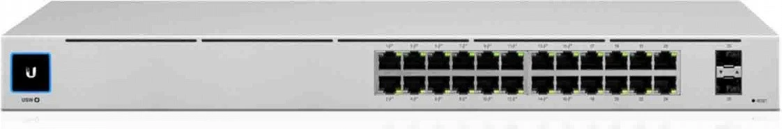 Switch UBIQUITI USW-24-POE-EU, 24 porta, PoE, Managed, Rack, i bardhë