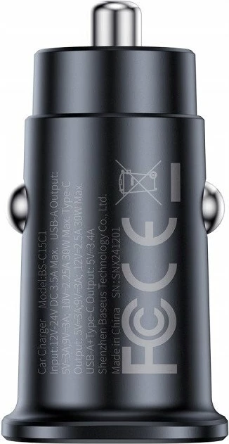 Karikues veture Baseus GoTrip C+U 30W 1x USB-A 1x USB-C 3.5A, i zi