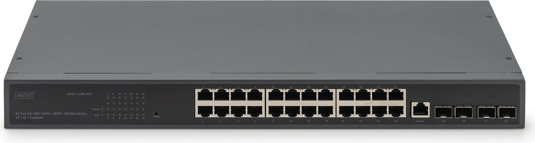 Switch Digitus 24 porte Gigabit + 4x SFP+ managed, rack 19", i zi