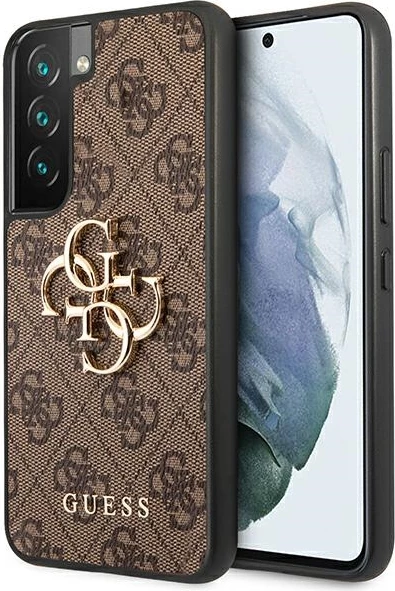 Mbështjellës Guess GUHCS22S4GMGBR 4G Big Metal Logo për Samsung Galaxy S22, kafe