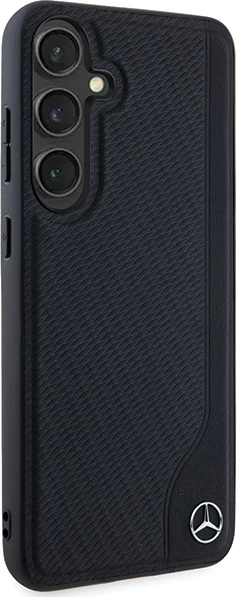 Mbështjellës Mercedes Leather Debossed Line MagSafe për Samsung Galaxy S24+, i zi