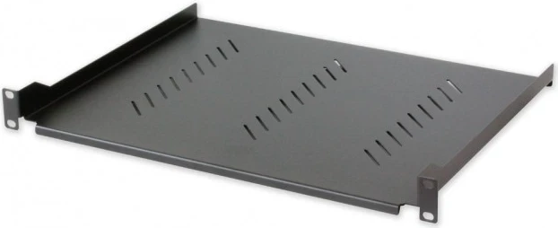 Raf Intellinet 1U 305mm për Kasë 19" të perforuar, ngjyrë e zezë