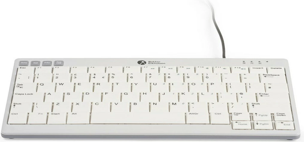 Tastierë BakkerElkhuizen UltraBoard 950 V2, USB, kompakte pa numpad, UK QWERTY, e bardhë