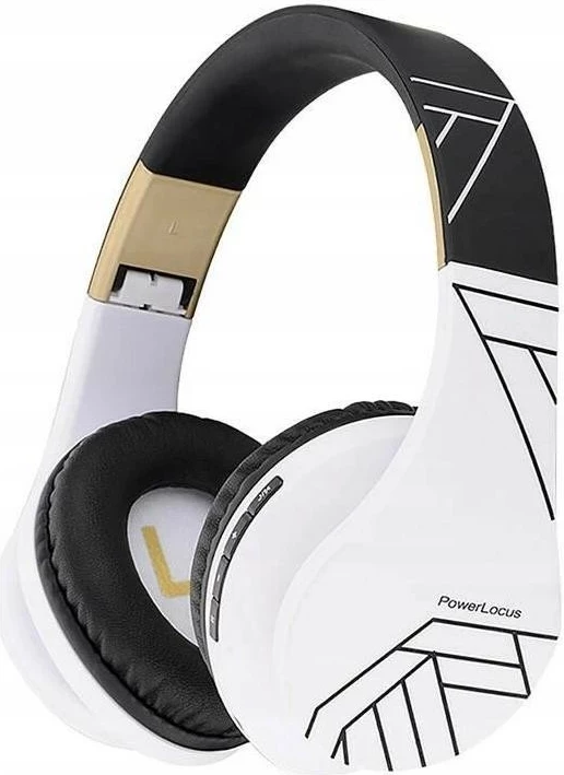Kufje PowerLocus P2, Bluetooth 5.3, microSD, Radio FM, on-ear, bardh e zi
