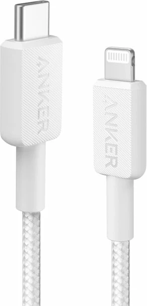 Kabllo e thurur USB-C në Lightning ANKER 322 1.8 m, MFi, e bardhë