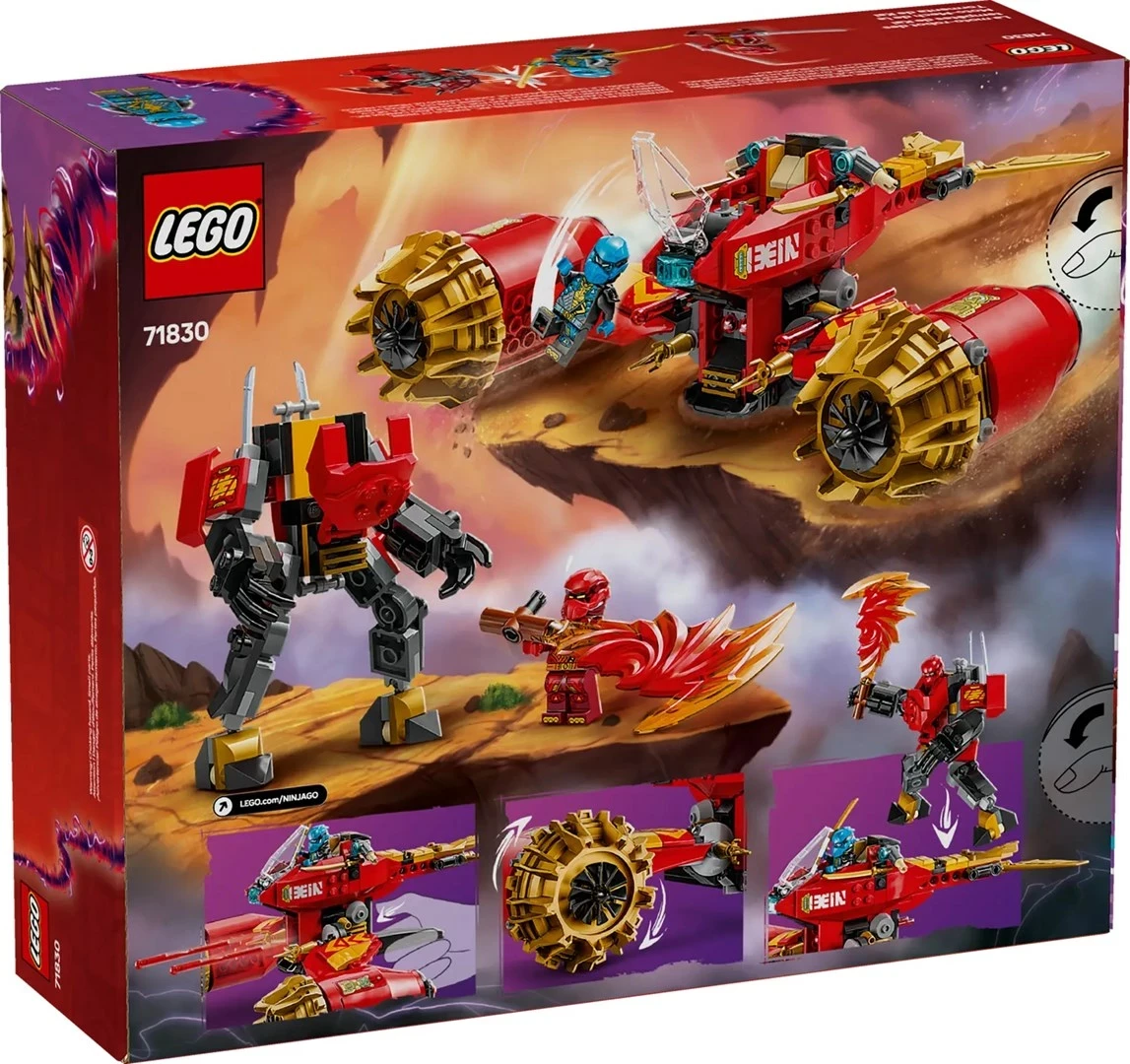 Set LEGO NINJAGO 71830 Kai's Mech Storm Rider, 3 minifigura