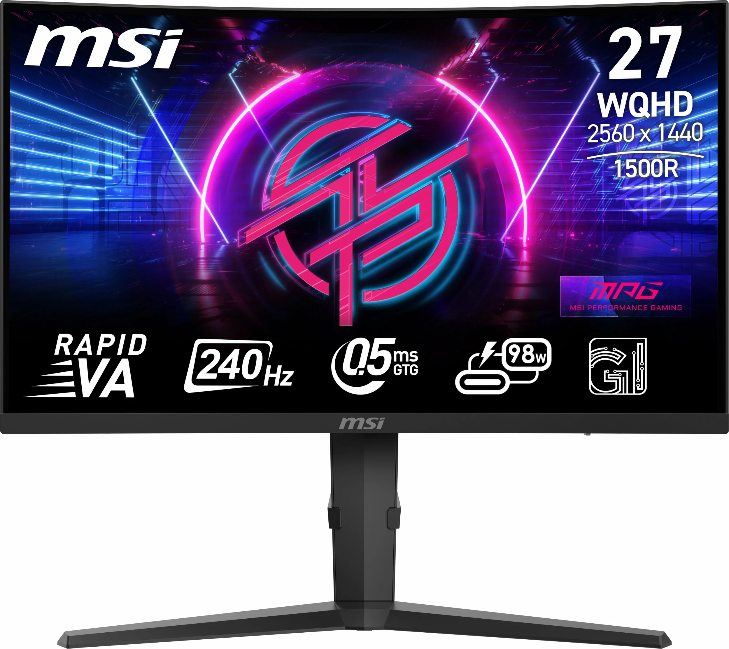 Monitor gaming MSI MPG 275CQRXF 27\" WQHD 240Hz i lakuar, i zi