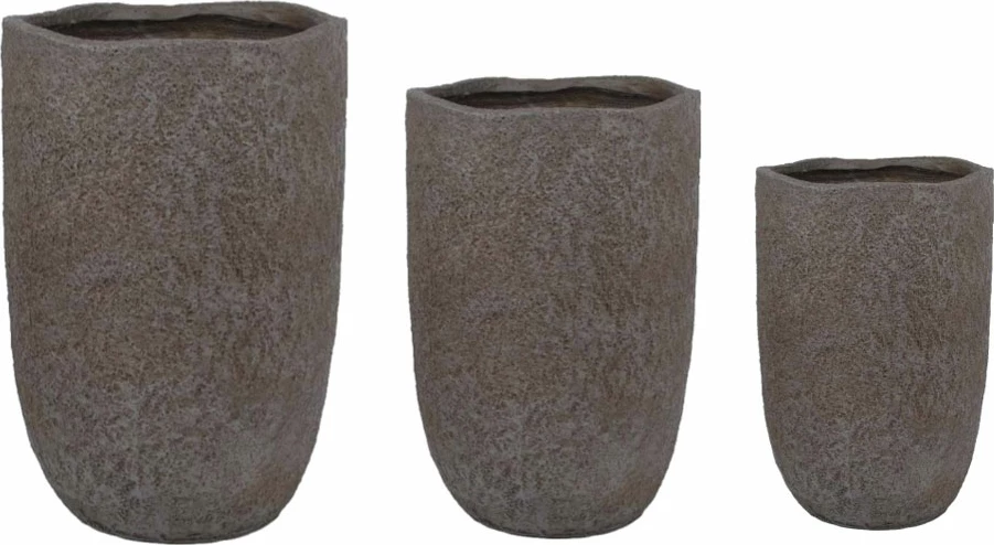 Set vazo SOLIN, 3 copë, ngjyrë gri e errët, 44x44x66.5cm