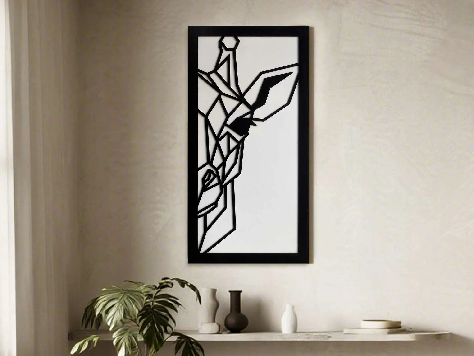 Pikturë dekorative me kornizë MDF Wallity, Aroha, e zezë dhe e bardhë, 35x68cm