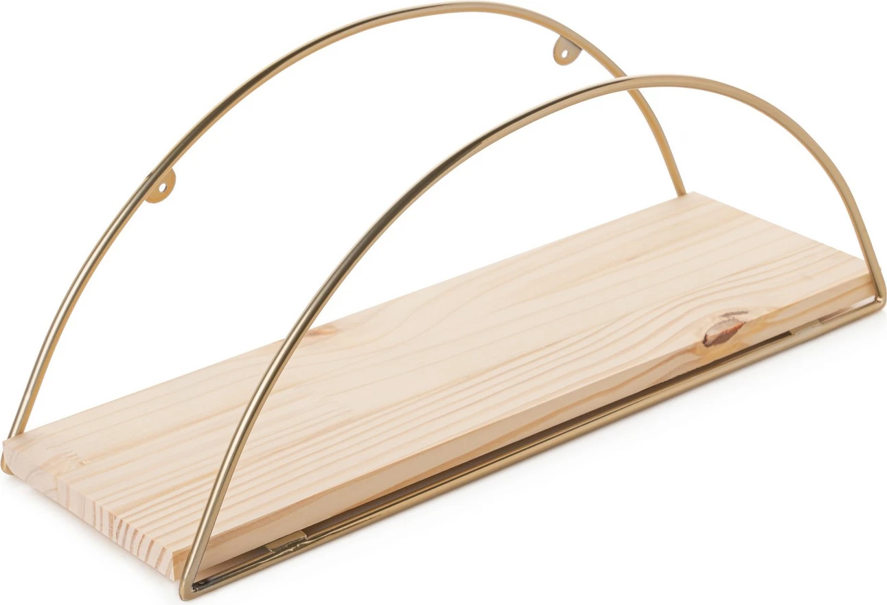 Raft muri dekorativ Hanah Home, ngjyrë ari dhe kafe, 41x17x16cm