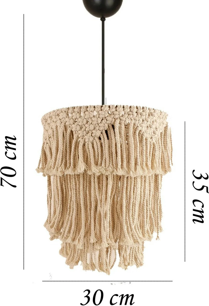Llambë tavani Opviq, macrame, krem, YL659