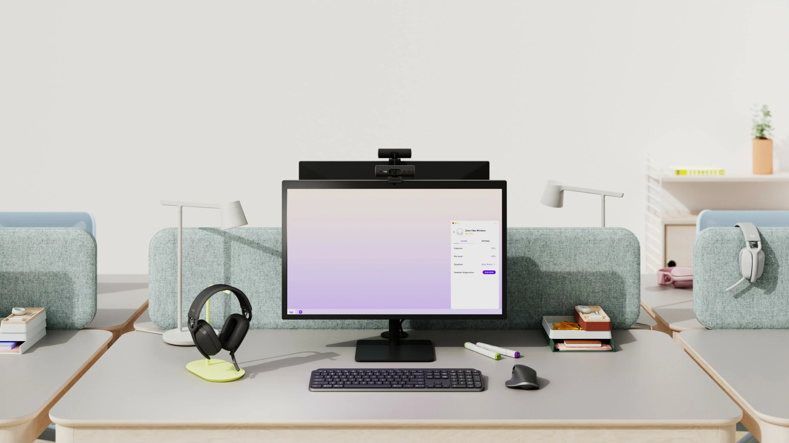 Kufje Logitech Zone Vibe Wireless UC, pa tela, thirrje/muzikë, 185 g, grafit