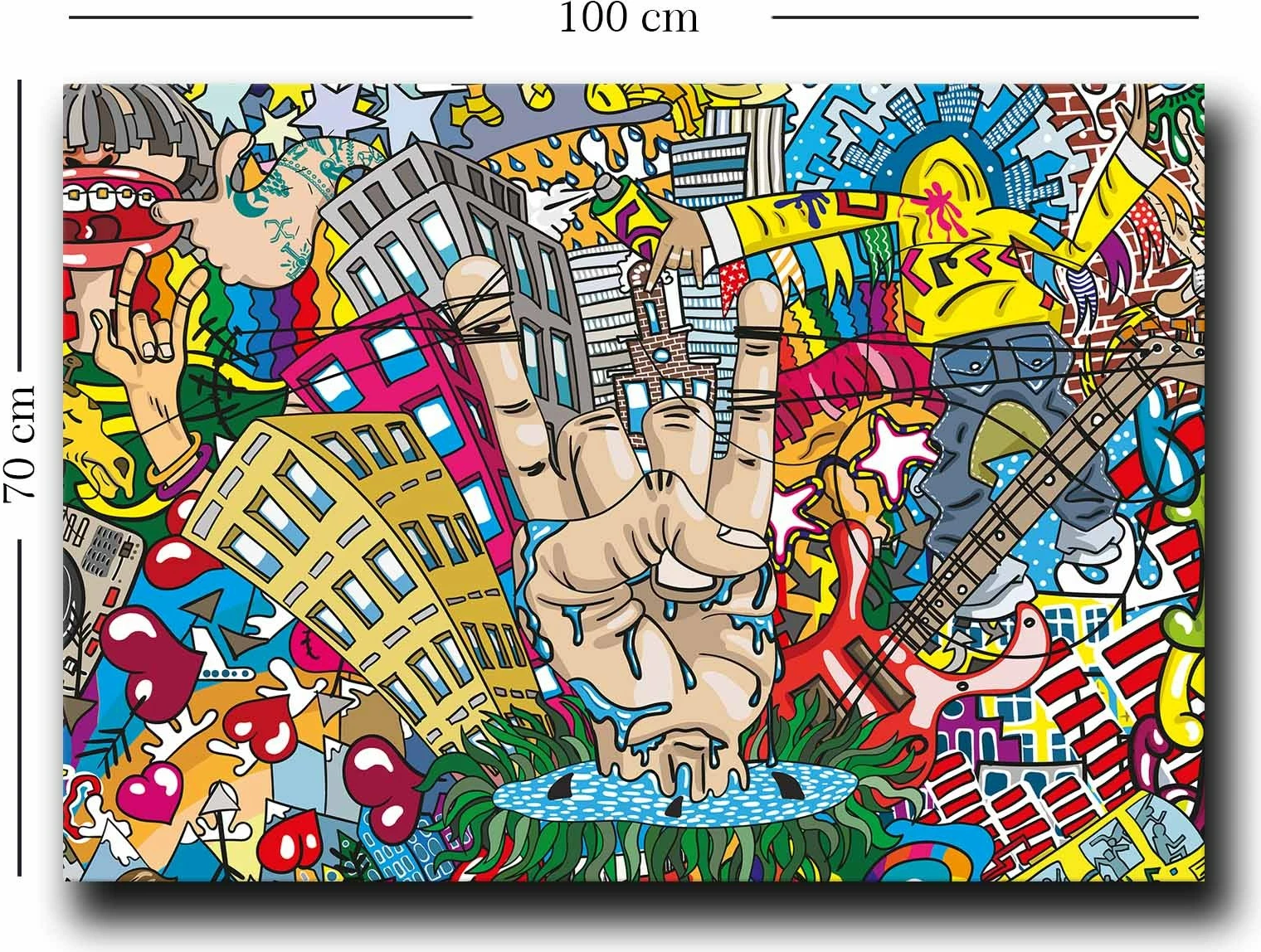 Pikturë dekorative në kanavacë, shumëngjyrëshe, Wallity, 70100POP-012, 70x100cm