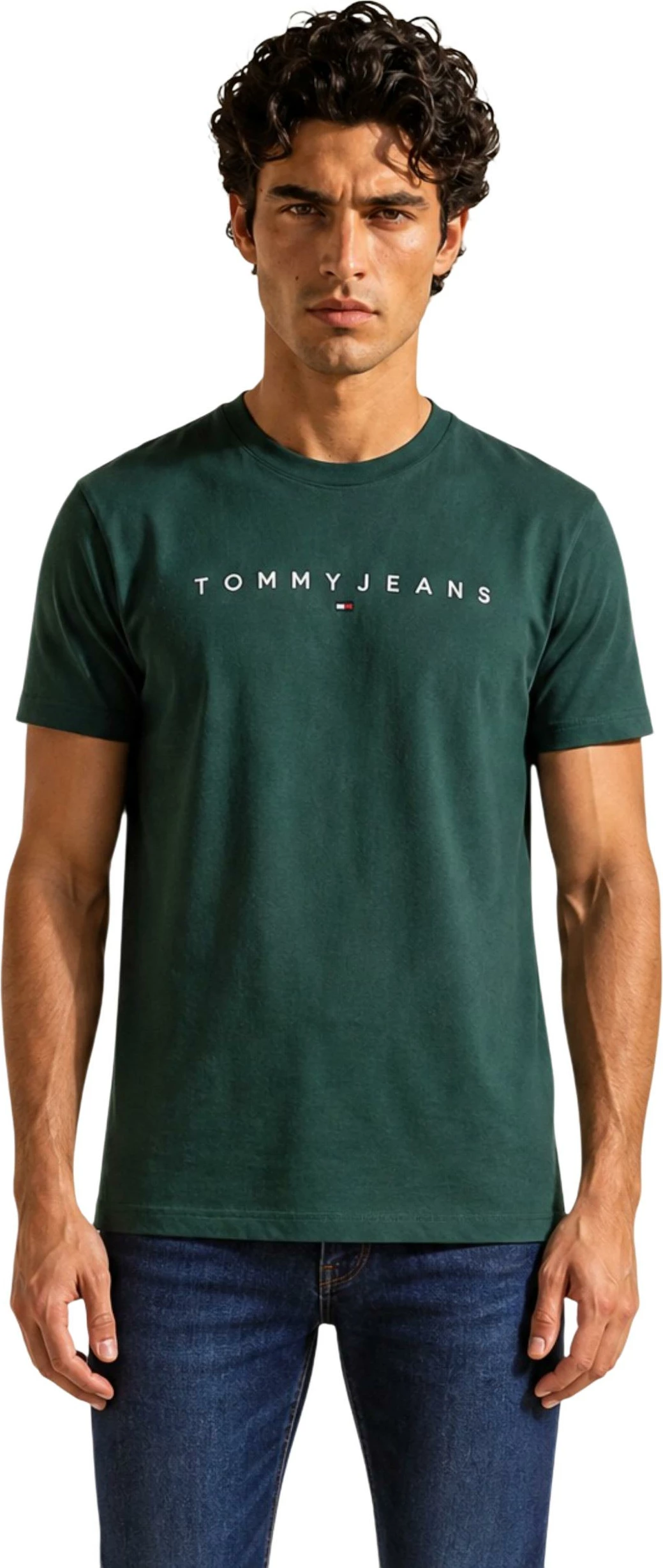 Maicë për meshkuj Tommy Hilfiger Jeans TJM REG LINEAR LOGO DM0DM20744, e gjelbër e errët [Madhësia: S]