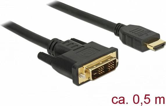 Kabllo DeLOCK 85581 HDMI në DVI-D, 0.5 m, e zezë