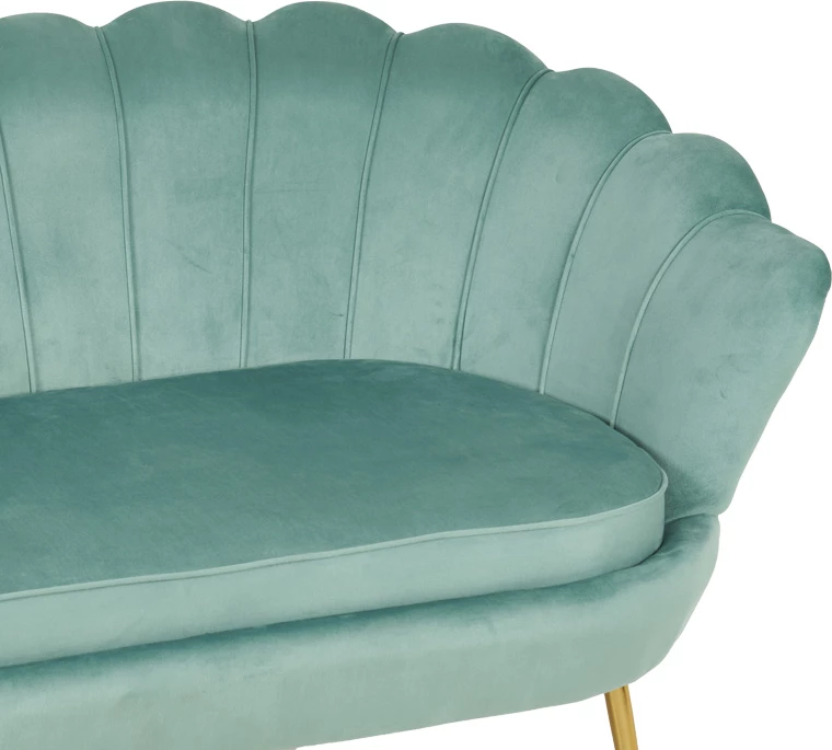 Divan dy ulëshe Daimon, kadife, ngjyrë fëstëku, 134x70x77cm