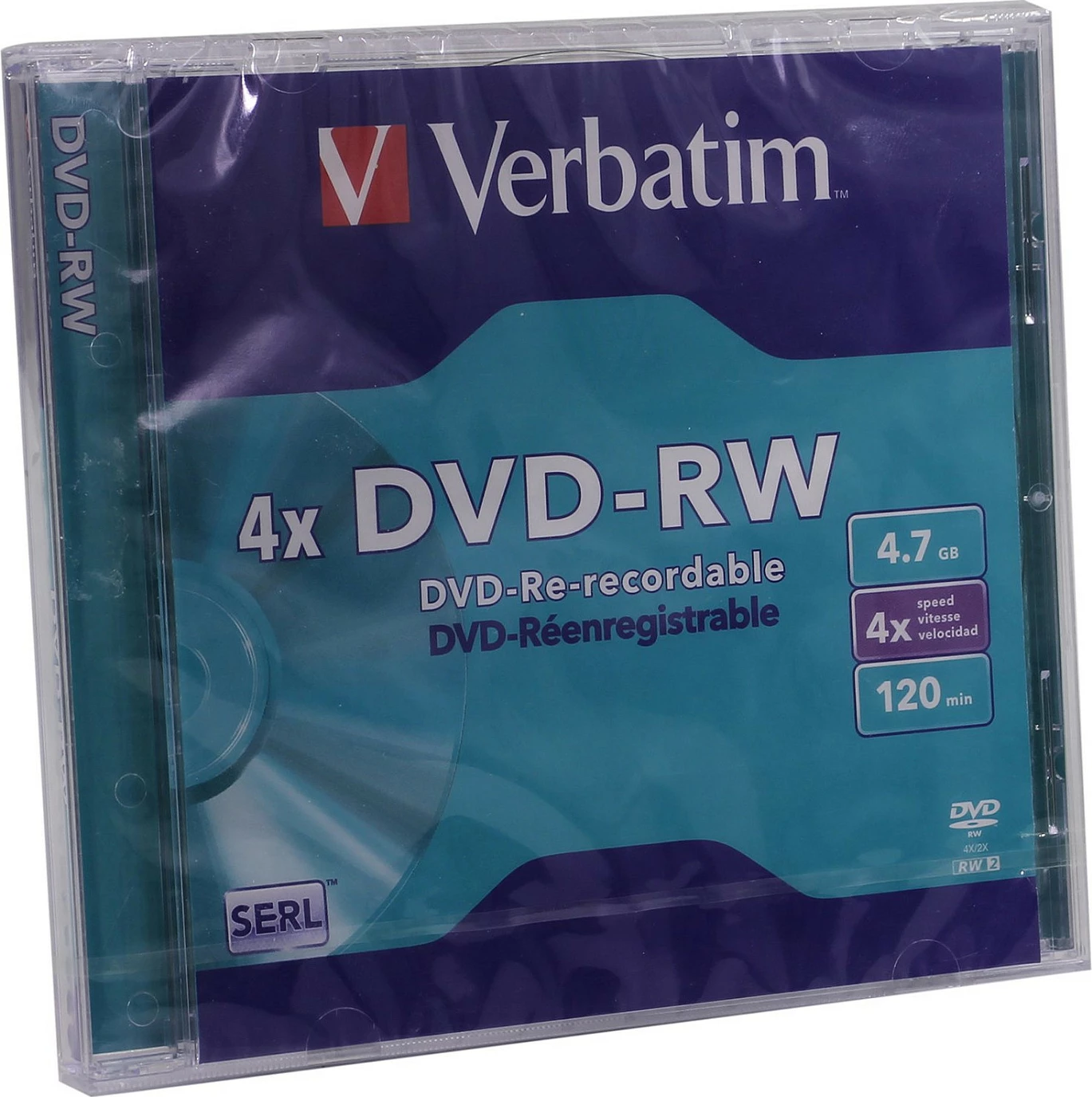 DVD-RW Verbatim 4.7GB 4x, Jewel Case, argjend i mat