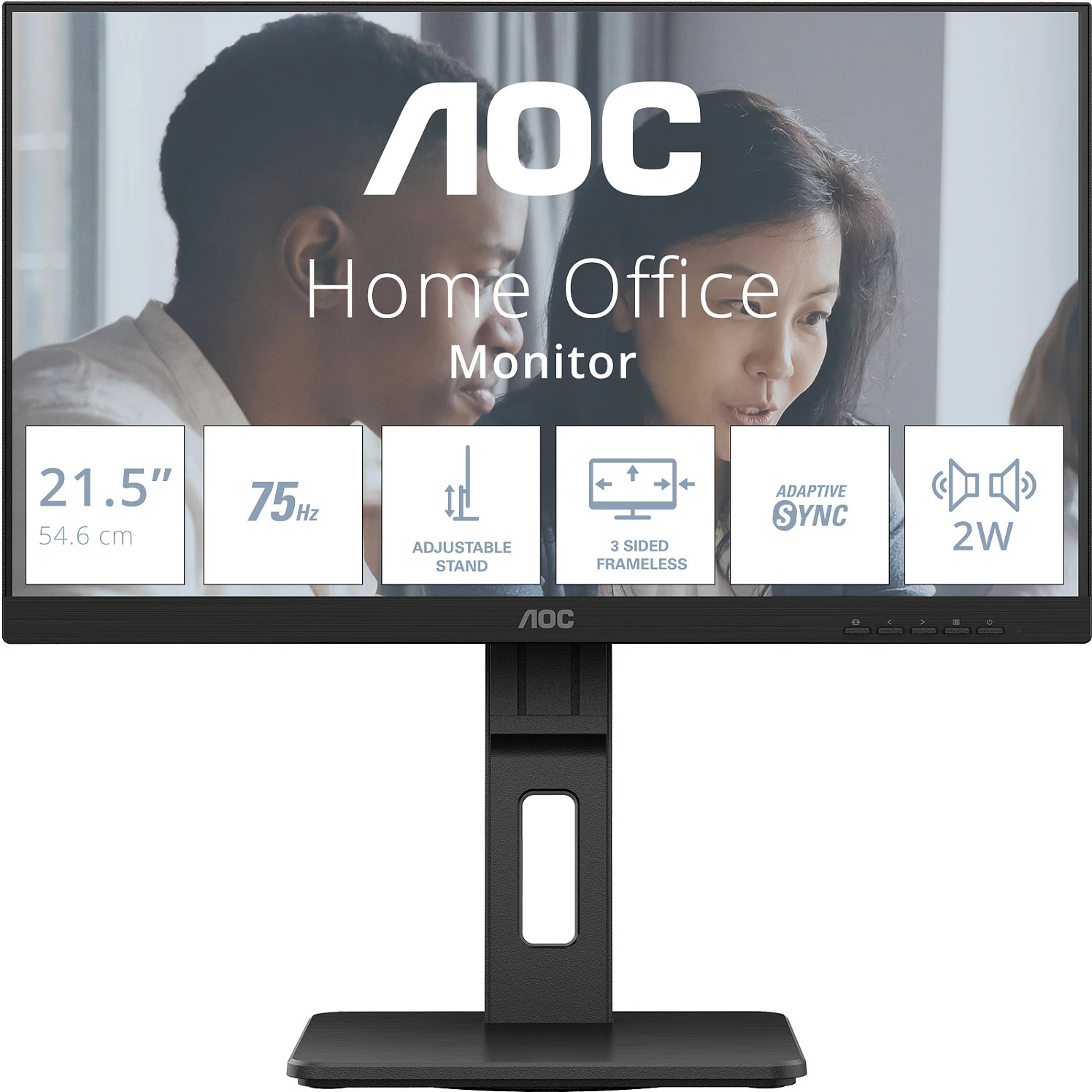 Monitor AOC 22E2UMF, 21.5", FHD 1920x1080, VA, 75Hz, HDMI/DP, USB hub, i zi