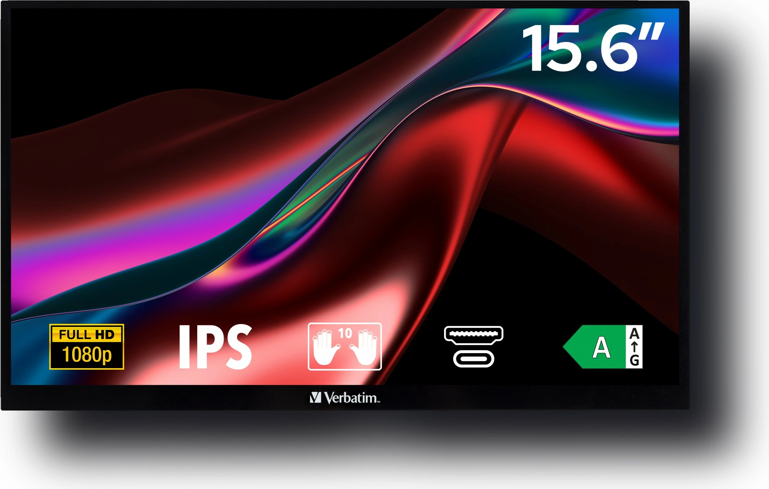 Monitor Verbatim 49592, 15.6 inch, Full HD, Touchscreen, USB-C, i zi