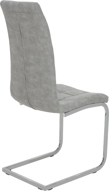 Karrige Darrell metal chrome me PU ngjyrë gri e lehtë antike, set prej 2 copë