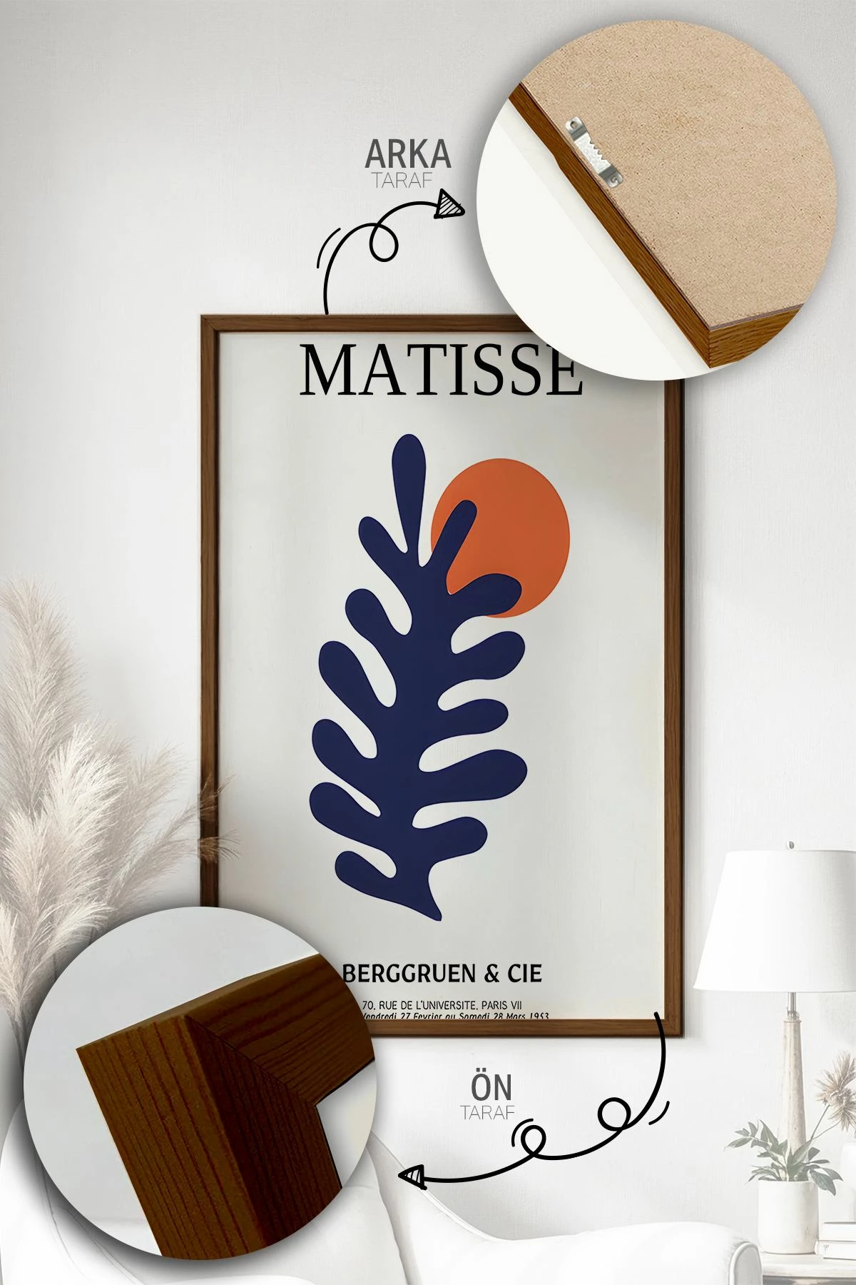 Pikturë dekorative me kornizë (3 copë), Wallity, Artvmodel17-Kahve