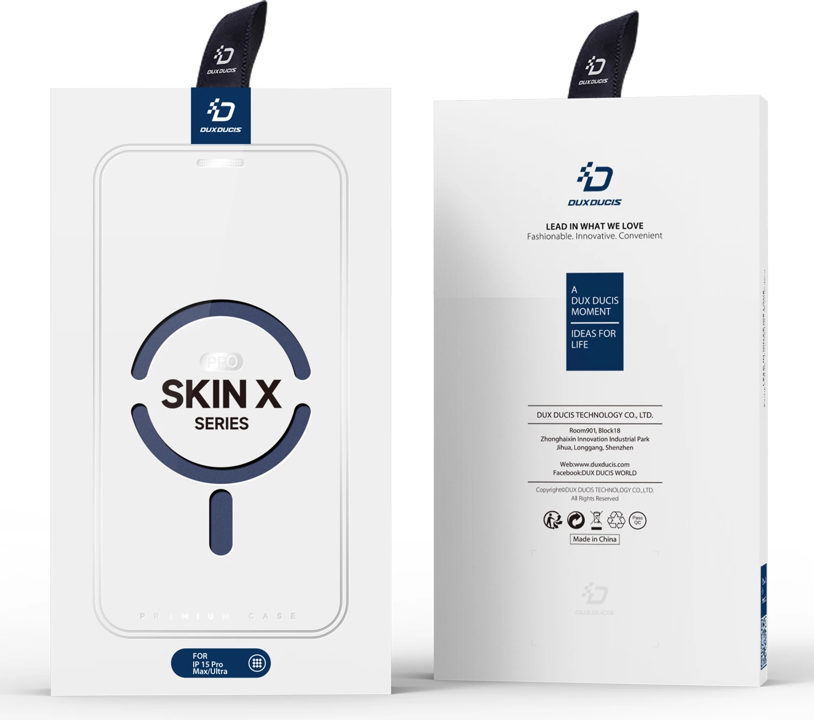 Mbështjellës Dux Ducis Skin X Pro për iPhone 15 Pro, MagSafe, Flip, Blu