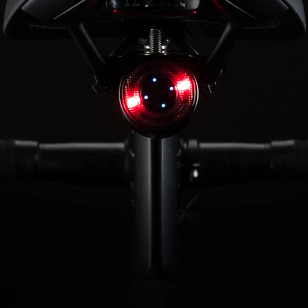 Dritë e pasme për biçikletë Rockbros Q1, 7 ngjyra LED, USB-C, e zezë, set me kabllo