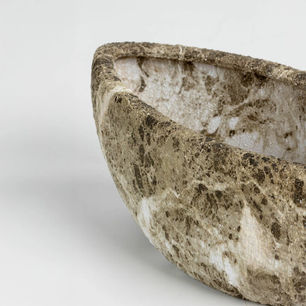 Set vazo për bimë NANGA, 2 copë, qeramikë, bezhë-kafe, 46x22x20cm