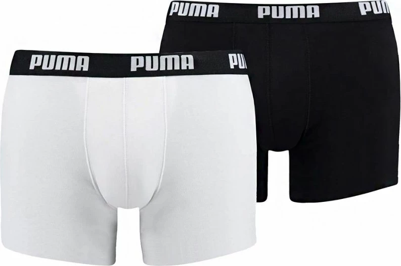 Të brendshme për meshkuj Puma, Basic M Boxer 2P, të bardha dhe të zeza [Madhësia: S]