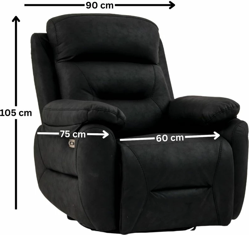 Karrige relaksuese elektrike, ngjyrë e zezë, Comfort