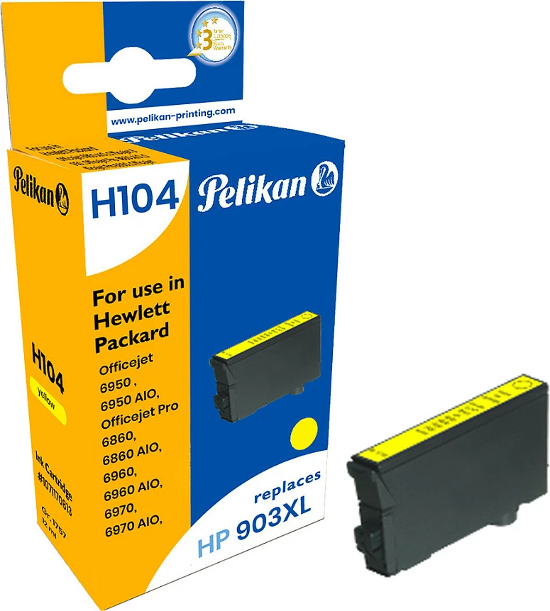 Kartrix boje Pelikan H104, kompatibil me HP 903XL/T6M11AE, 1 copë, e verdhë