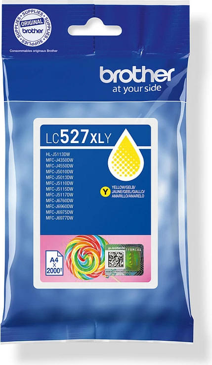 Kartrixh boje Brother LC527XLY, XL High Yield, 2000 faqe, e verdhë