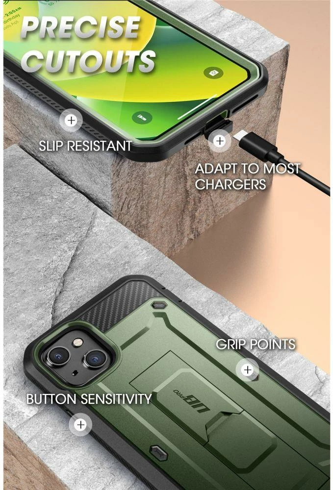 Mbështjellës Supcase Unicorn Beetle Pro për iPhone 14 Plus, i gjelbër