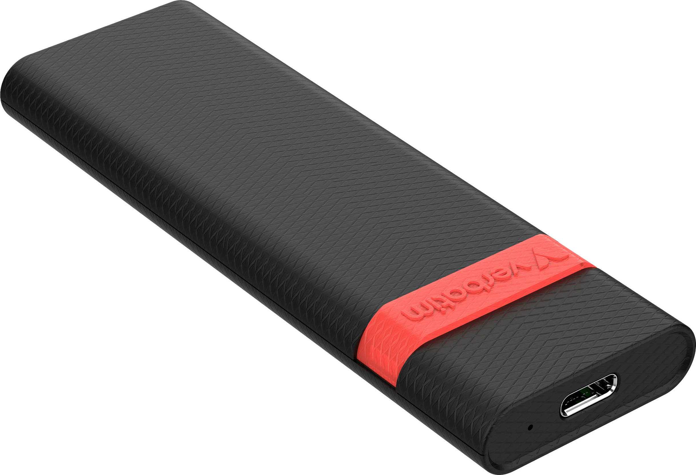 Kasë për SSD M.2 NVMe Verbatim Store ´n´ Go, USB-C USB 3.2 Gen2 10Gbps, e zezë/kuqe