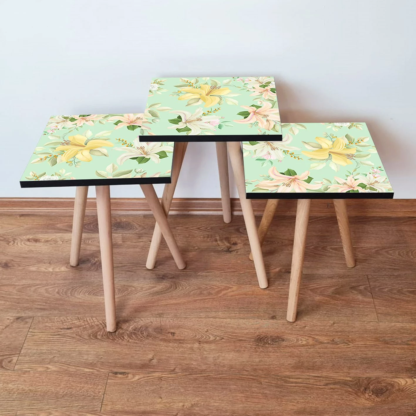 Set tavolinash të mbivendosura, 3 copë, Skye Decor, ngjyrë e gjelbër, 3Shp168