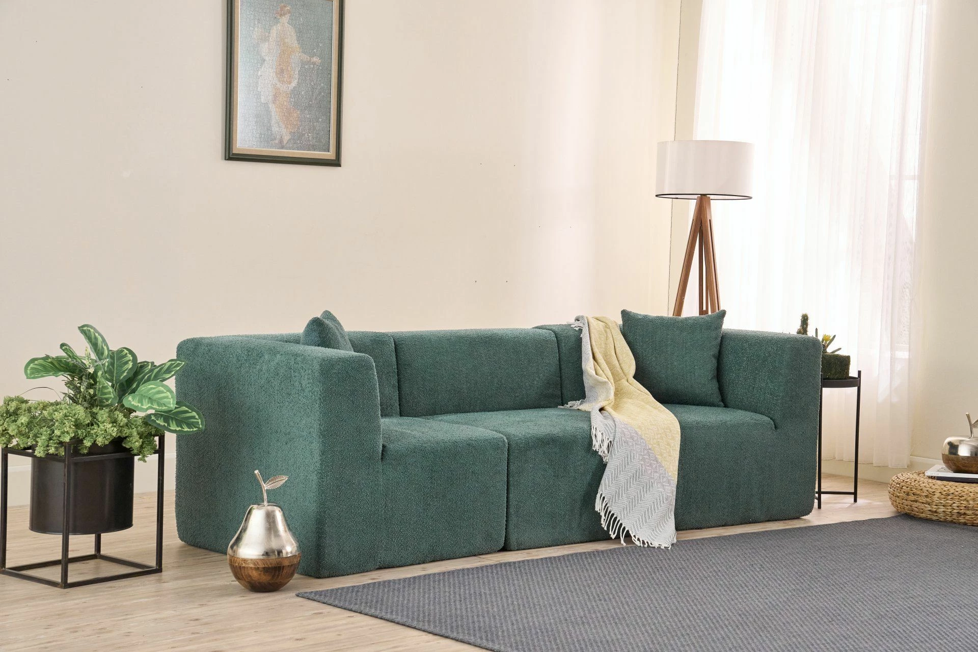 Divan treshe, Atelier del Sofa, i gjelbër, 3 pjesë