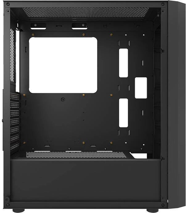 Kasë Darkflash DK351 me 4 ventilatorë RGB, Middle Tower, xham i temperuar, e zezë