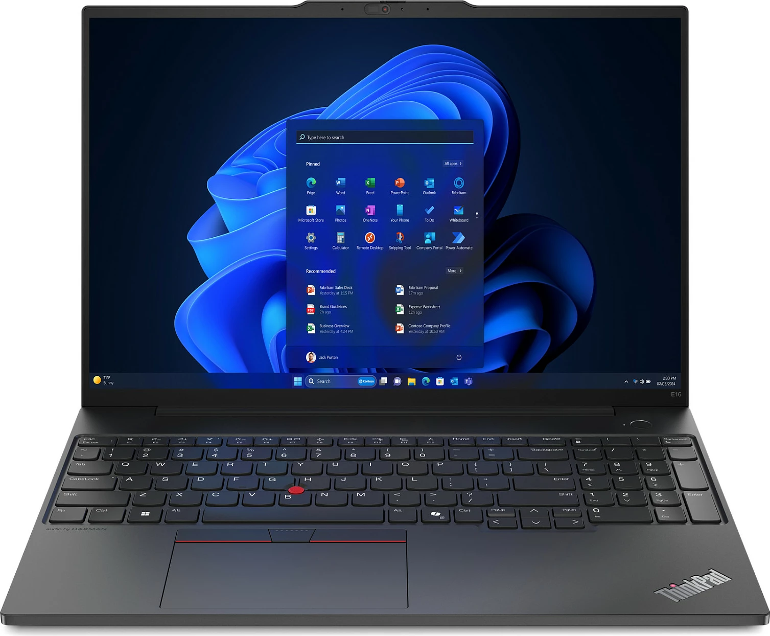 Laptop Lenovo ThinkPad E16, Intel Core Ultra 7, 32 GB, 1 TB, 16", Windows 11 Pro, e zezë