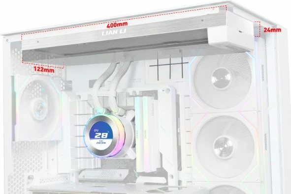 Ftohës uji AiO Lian Li Hydroshift II LCD-C 360N (GHS2LCD36W) 360mm, pa ventilator, LCD 2.1", ARGB, e bardhë