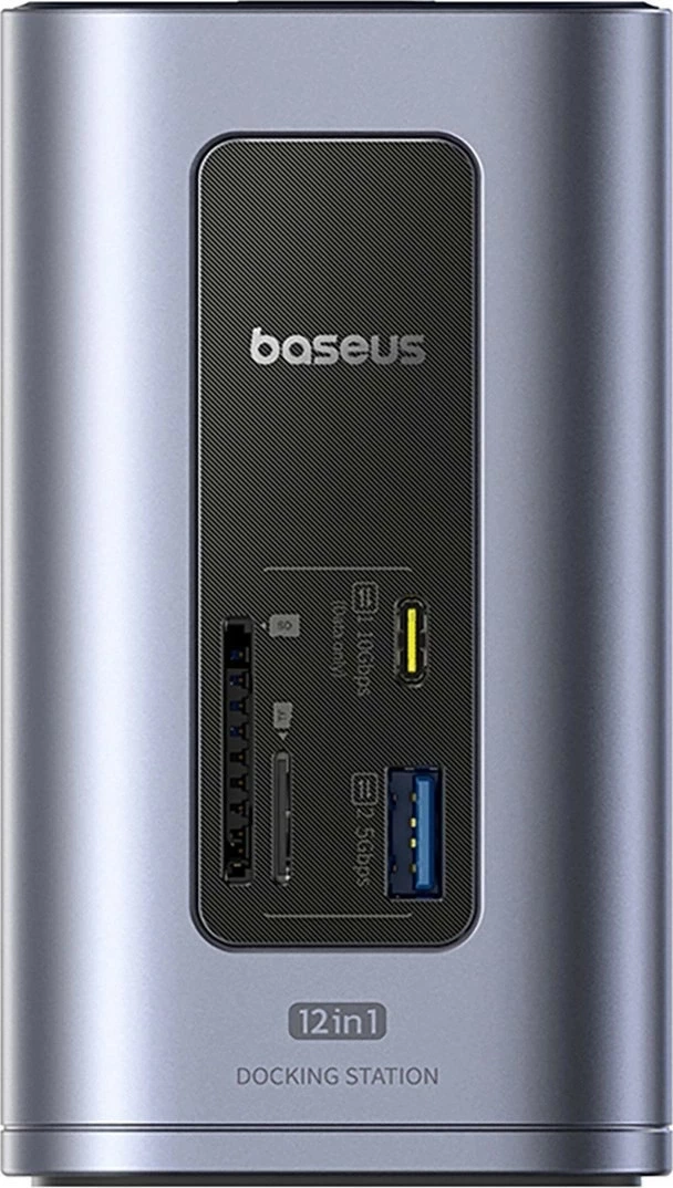 Doking stacion Baseus Air Spacemate 12n1, USB-C, 2xHDMI 4K@60Hz, 2xUSB-C 10Gb/s, 2xUSB-A 5Gb/s, 2xUSB-A 480Mb/s, RJ45, SD/microSD, USB-C PD, hiri