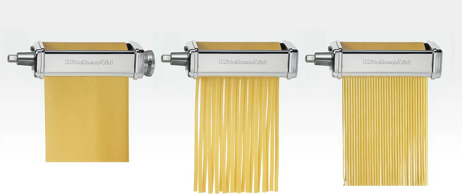 Shtojcë për makarona KitchenAid 5KSMPRA, set 3 copë, çelik inox, krom