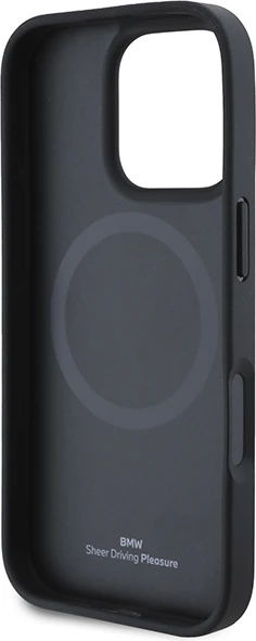 Mbështjellës BMW M Perforated Tricolor Line MagSafe për iPhone 16 Pro, Gri