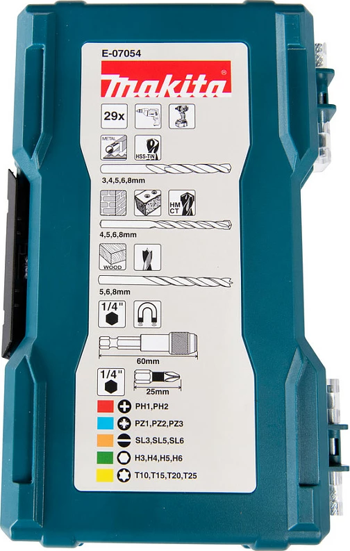 Set burgjish dhe bitash Makita E-07054, 29 copë