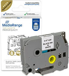 Kasetë shirit etikete MEDIARANGE TZ-231/TZe-231, 12mm x 8m, ngjitje permanente, e zezë në të bardhë