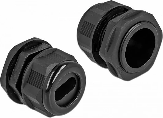 Glandë kablli DeLOCK PG29, IP68, 2 copë, 2.25 cm, e zezë