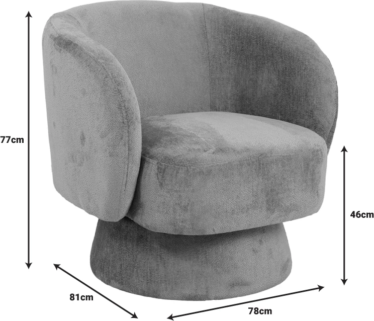 Kreslo rrotulluese, ngjyrë mjaltë, 78x81x77cm