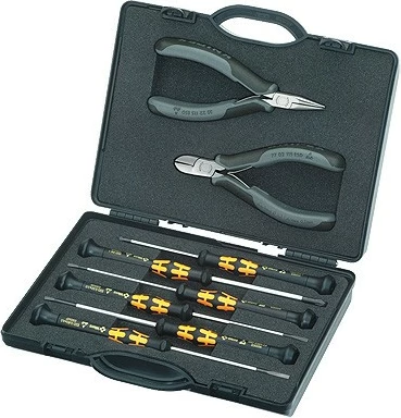 Set veglash Knipex 00 20 18 ESD, 8 pjesë, kasë e zezë